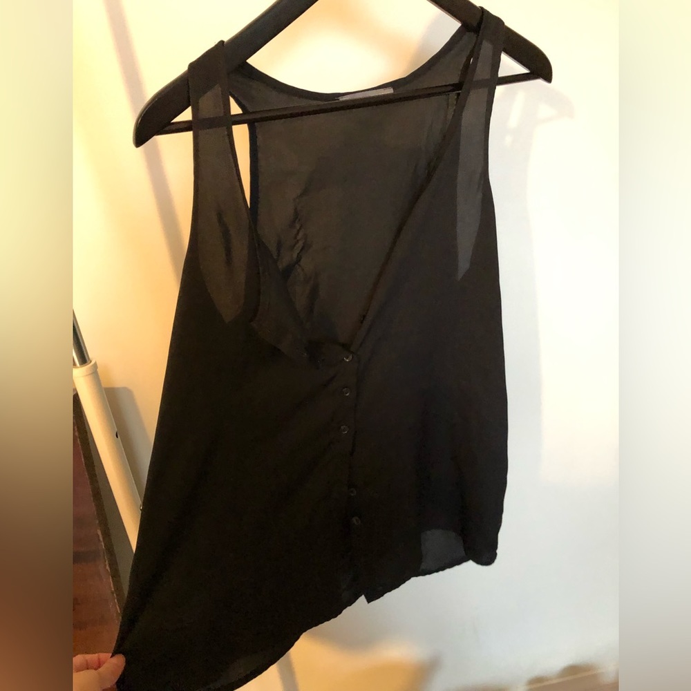 Semi sheer Smart Set button up tank
